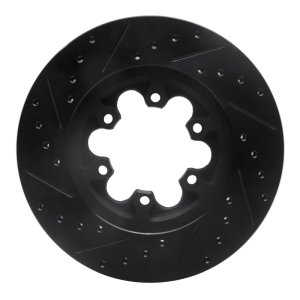 Chevrolet Colorado Brake Rotor (1) - Front Right - R1 Concepts - Drilled & Slotted - Black - `04-`08